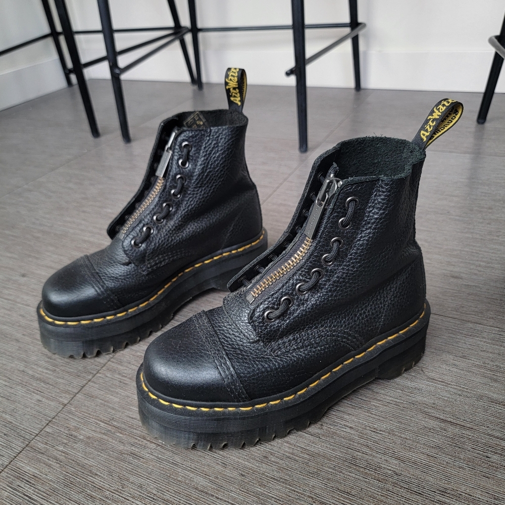 SINCLAIR MILLED NAPPA LEATHER PLATFORM BOOTS s7